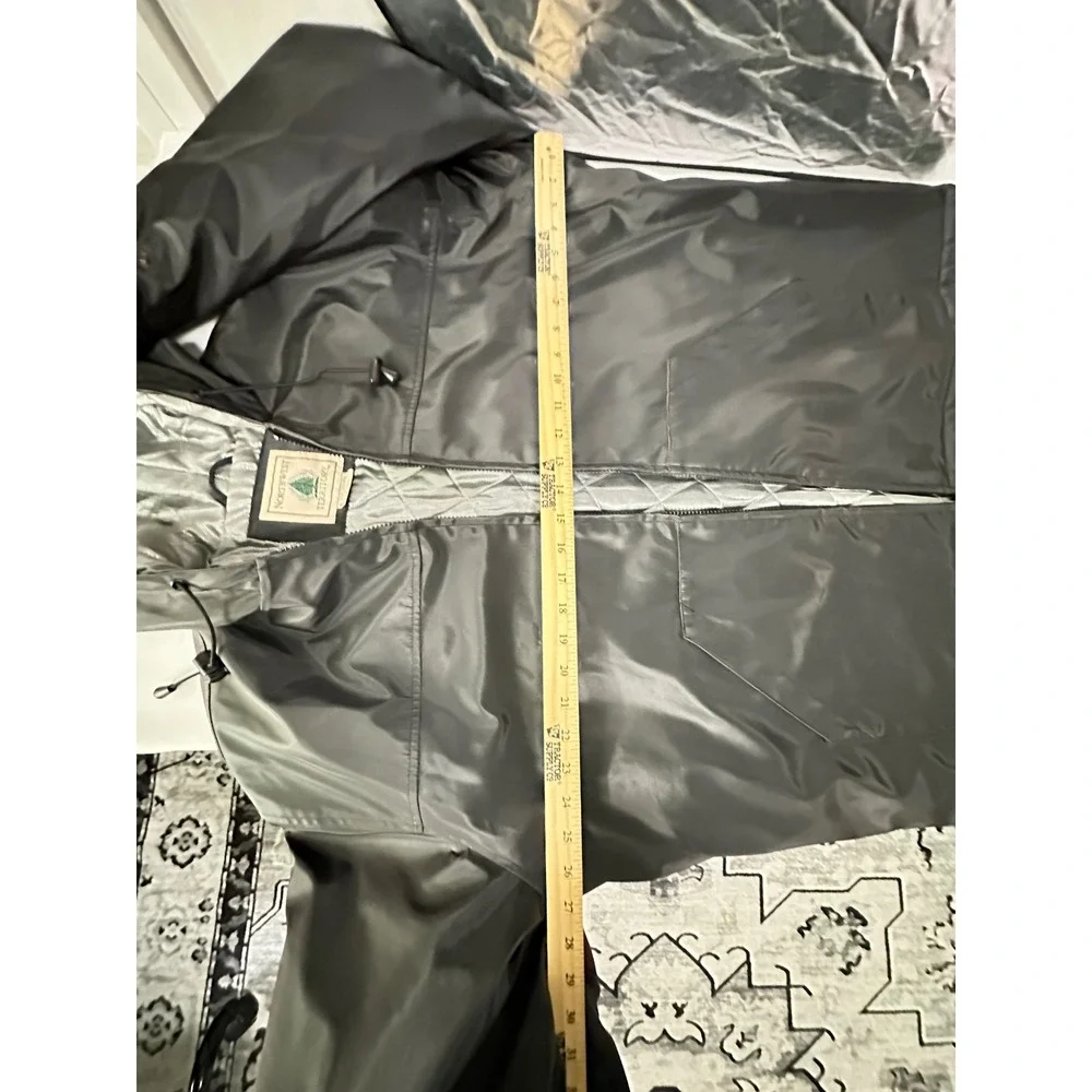 Northwest Territory Mens Large Black Hooded Rain Jacket‎ Windbreaker Coat
